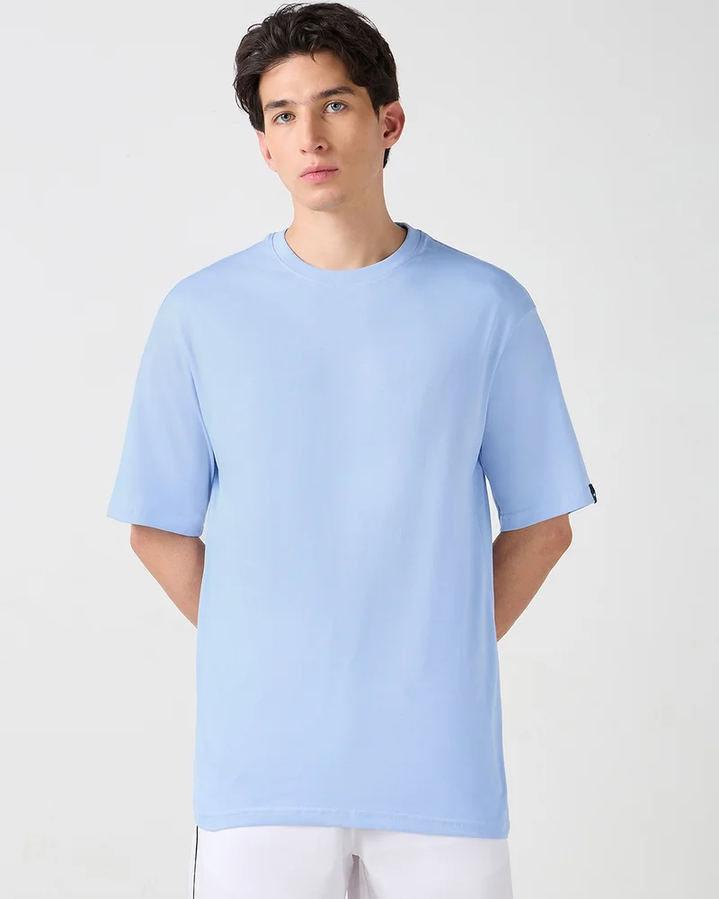 بيواكوف Men's Blue Oversized T-shirt